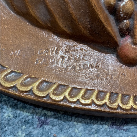 Ceramic wall hanging scripture verse cornucopia in great vintage condition - Picture 6 of 8